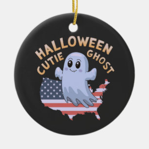Ornamento De Cerâmica Ghost Bonito Adorável do Halloween Spooky, Engraça