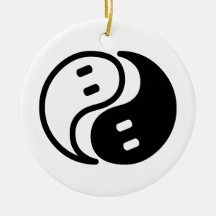 Ornamento De Cerâmica Ghost Yin Yang