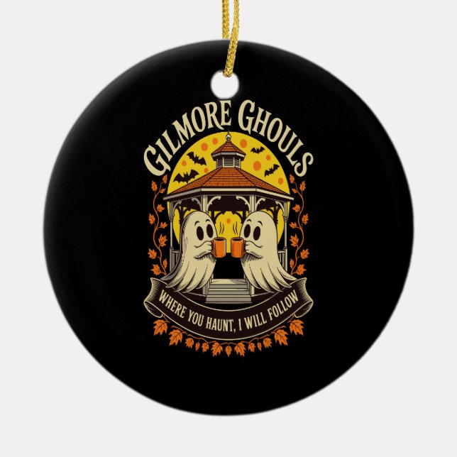 Ornamento De Cerâmica Gilmore Ghouls Halloween Ghost (Frente)