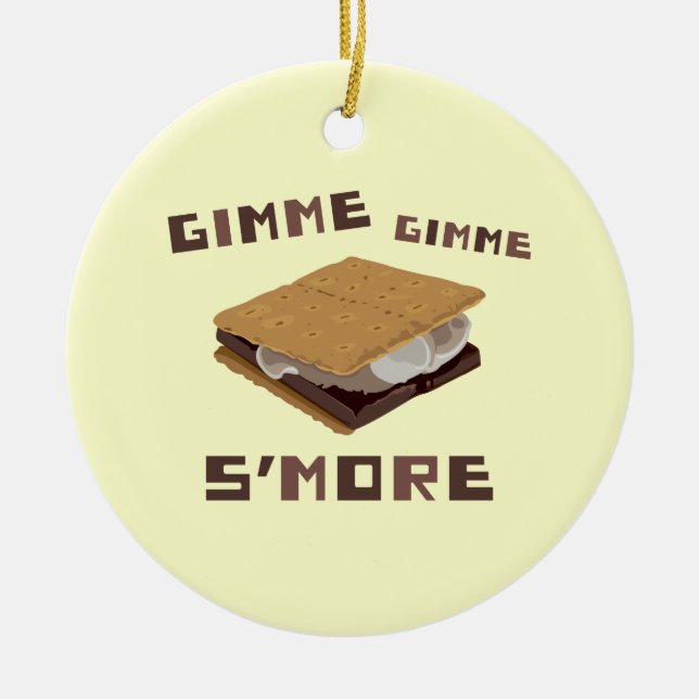 Ornamento De Cerâmica Gimme S'more (Frente)