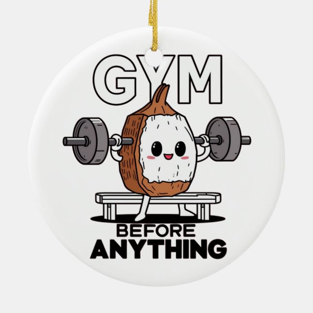 Ornamento De Cerâmica ginásio antes de qualquer malhação engraçada Carto (Traseira)