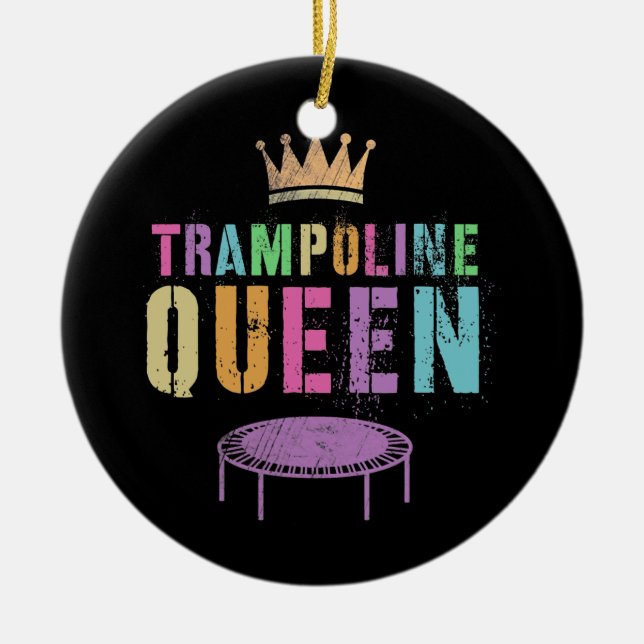 Ornamento De Cerâmica ginasta de Equipe de ginástica de Mens TRAMPOLINE  (Frente)