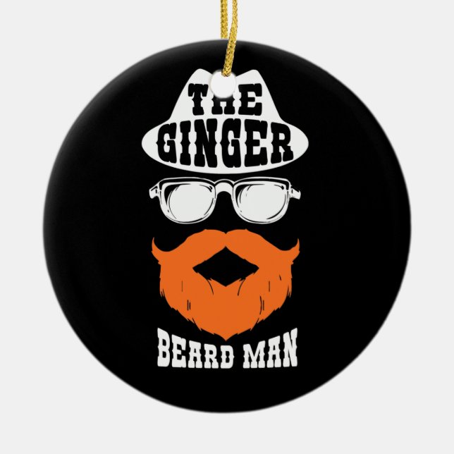 Ornamento De Cerâmica Ginger Beard Man Engraçado Ruiva Irlandeses (Frente)