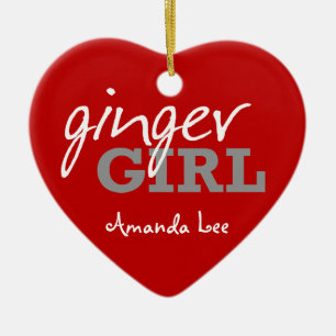 Ornamento De Cerâmica Ginger Girl Redhead Freckles