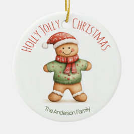 Ornamento De Cerâmica Gingerbread Christmas Ornament | Custom Name
