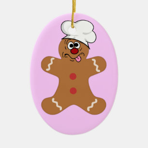 Ornamento De Cerâmica Gingerbread Men dos melhores convidados de Natal
