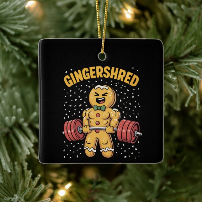 Ornamento De Cerâmica Gingershred Funny Gingerbird Man Gym (Árvore)