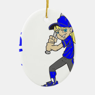 ORNAMENTO DE CERÂMICA GIRA DE SOFTBALL BAT