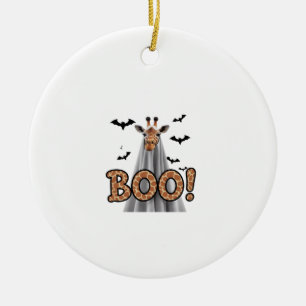 Ornamento De Cerâmica Girafa Bonita Boo Halloween Diversão Zoo Lover