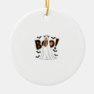 Ornamento De Cerâmica Girafa Bonita Boo Halloween Zoo Lover _3