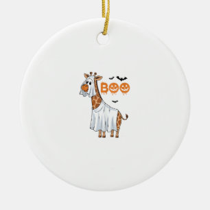 Ornamento De Cerâmica Girafa Bonita Boo Halloween Zoo Lover _7