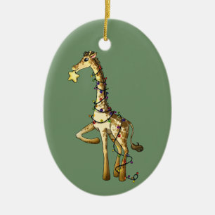 Ornamento De Cerâmica Girafa brilhante