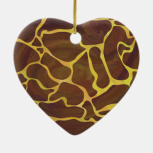 Ornamento De Cerâmica Girafa Brown e Impressão amarelo