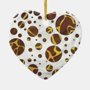 Ornamento De Cerâmica Girafa Brown e Impressão amarelo