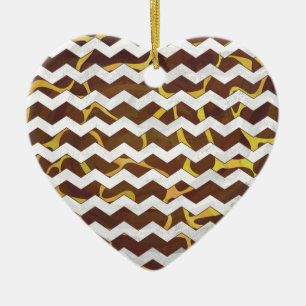 Ornamento De Cerâmica Girafa Brown e Impressão amarelo
