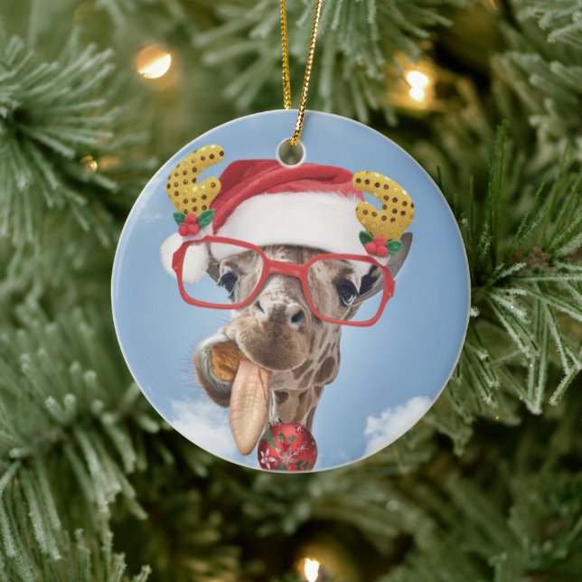 Ornamento De Cerâmica Girafa de Natal (Árvore)