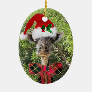 Ornamento De Cerâmica Girafa do Natal