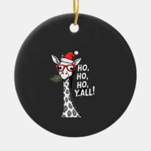 Ornamento De Cerâmica Girafa Fofa Com Chapéu de Papai Noel Feliz Natal G