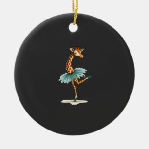 Ornamento De Cerâmica Girafa fofa em tutu dançando como bailarina, gif