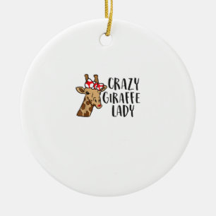 Ornamento De Cerâmica Girafa Louca Lady Women Girafes