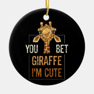 Ornamento De Cerâmica Girafa Sarcastica Fofa Amante de Animais Com Certe