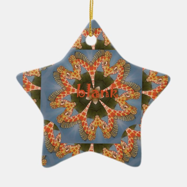 Ornamento De Cerâmica Giraffe Abstrato Art Impressão (Frente)