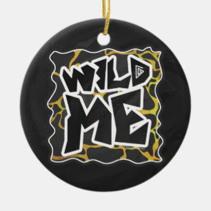 Ornamento De Cerâmica Giraffe Black and Yellow Impressão