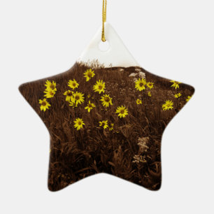 Ornamento De Cerâmica Girassóis