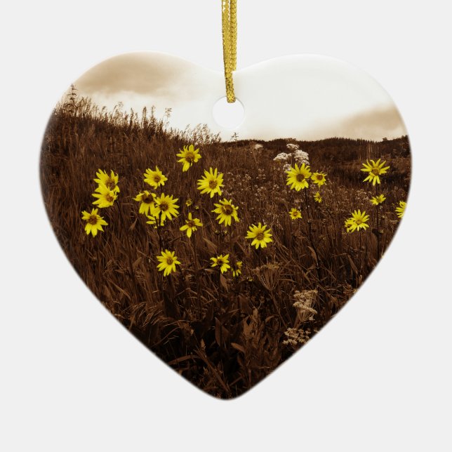 Ornamento De Cerâmica Girassóis (Frente)