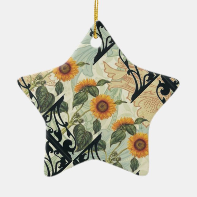 Ornamento De Cerâmica Girassóis e ferro (Frente)