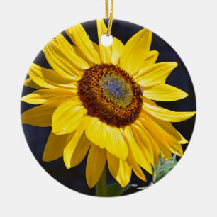 Ornamento De Cerâmica Girassol amarelo brilhante