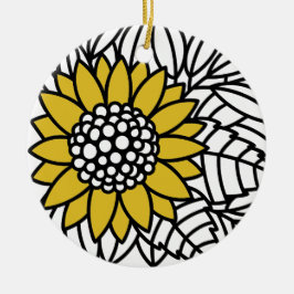 Ornamento De Cerâmica girassol de jardim encantado