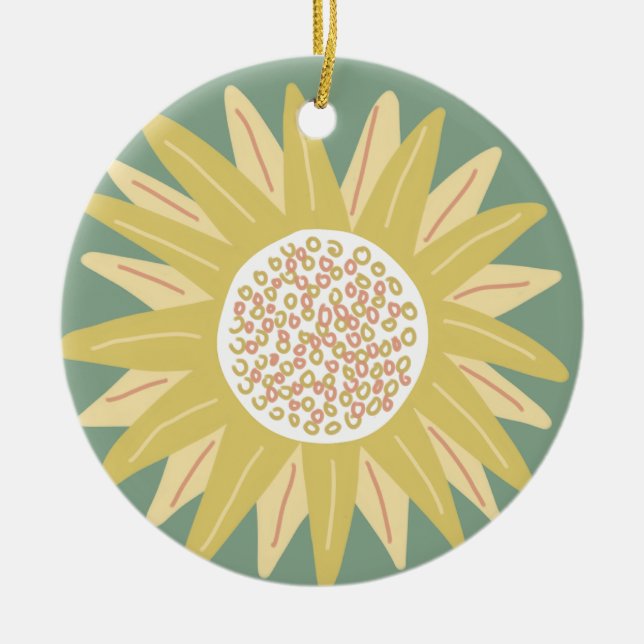 Ornamento De Cerâmica Girassol gigante (Frente)