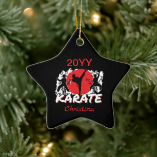 Ornamento De Cerâmica Girls Karate - Tema Japonês Patriótico
