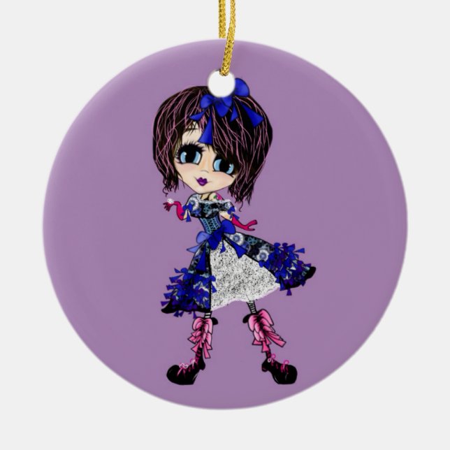 Ornamento De Cerâmica Girly Christmas (Frente)