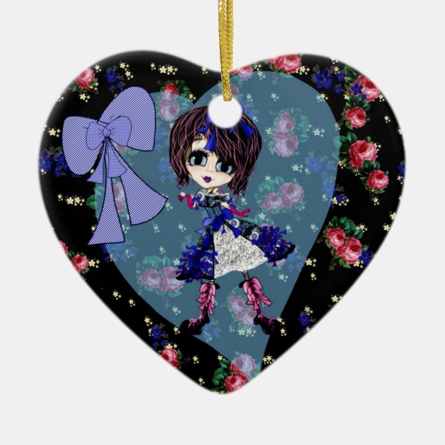 Ornamento De Cerâmica Girly Christmas (Frente)