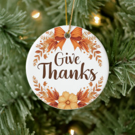 Ornamento De Cerâmica Give Thanks