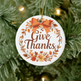 Ornamento De Cerâmica Give Thanks