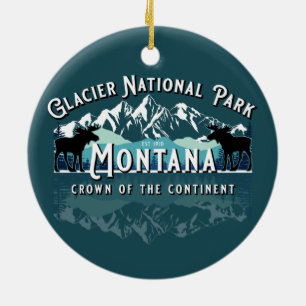 ORNAMENTO DE CERÂMICA GLACIER NATIONAL PARK KEEPSAKE HOLIDAY