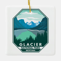 Glacier National Park Montana Retro Emblem