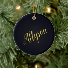 Ornamento De Cerâmica Glamour dourado personalizado 