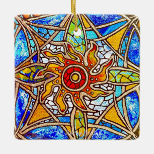 Ornamento De Cerâmica Glass Mandala 40-27, por Julie Ann Stricklin