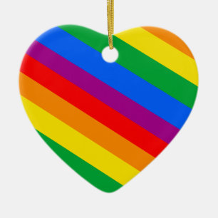 Ornamento De Cerâmica GLBT Pride Stripes 2