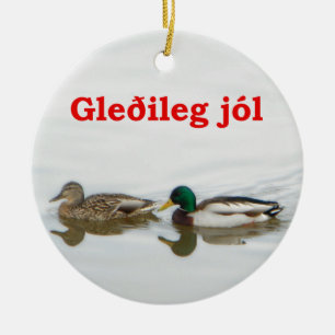 Ornamento De Cerâmica Gleðileg jól - Mallards