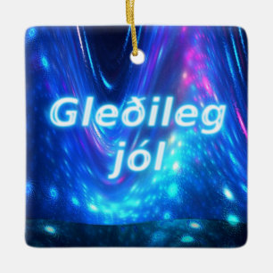 Ornamento De Cerâmica Gleðileg Jól - Qaanaaq - Luzes Nortes