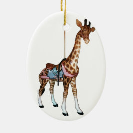 Ornamento De Cerâmica Glen Echo Carousel Giraffe