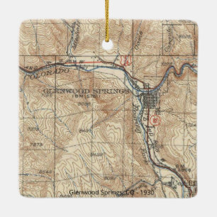 Ornamento De Cerâmica Glenwood Primavera CO Vintage Map