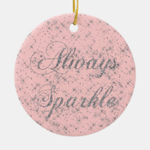 Ornamento De Cerâmica Glitter de Prata Sparkle