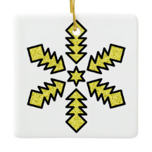 Glitter Snowflake - Yellow Star