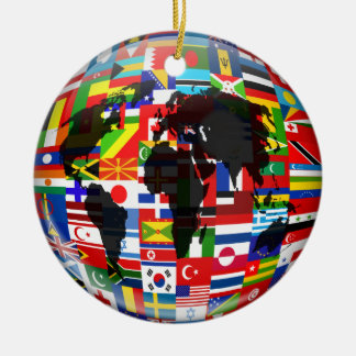Ornamento De Cerâmica Globo da bandeira